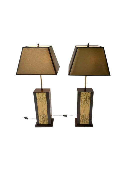 Pair of Hollywood Regency Table Lamps by Georges Mathias Belgium, 1980s